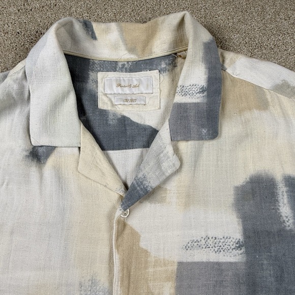Porter & Ash Other - Porter & Ash Men's Large Linen Blend Short Sleeve Button Up Shirt